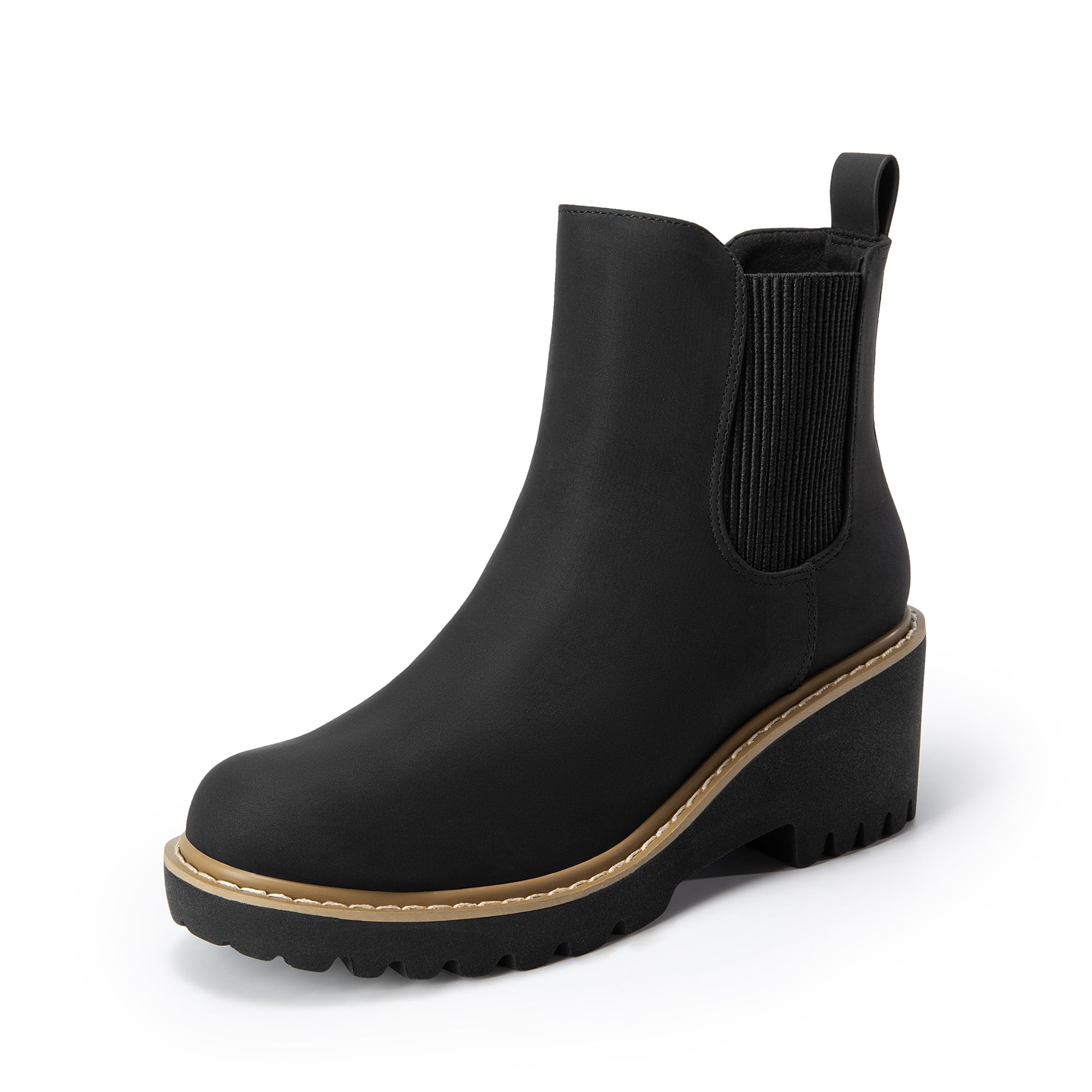 Black-nubuck-Womens-Wedge-Ankle-Boots-1