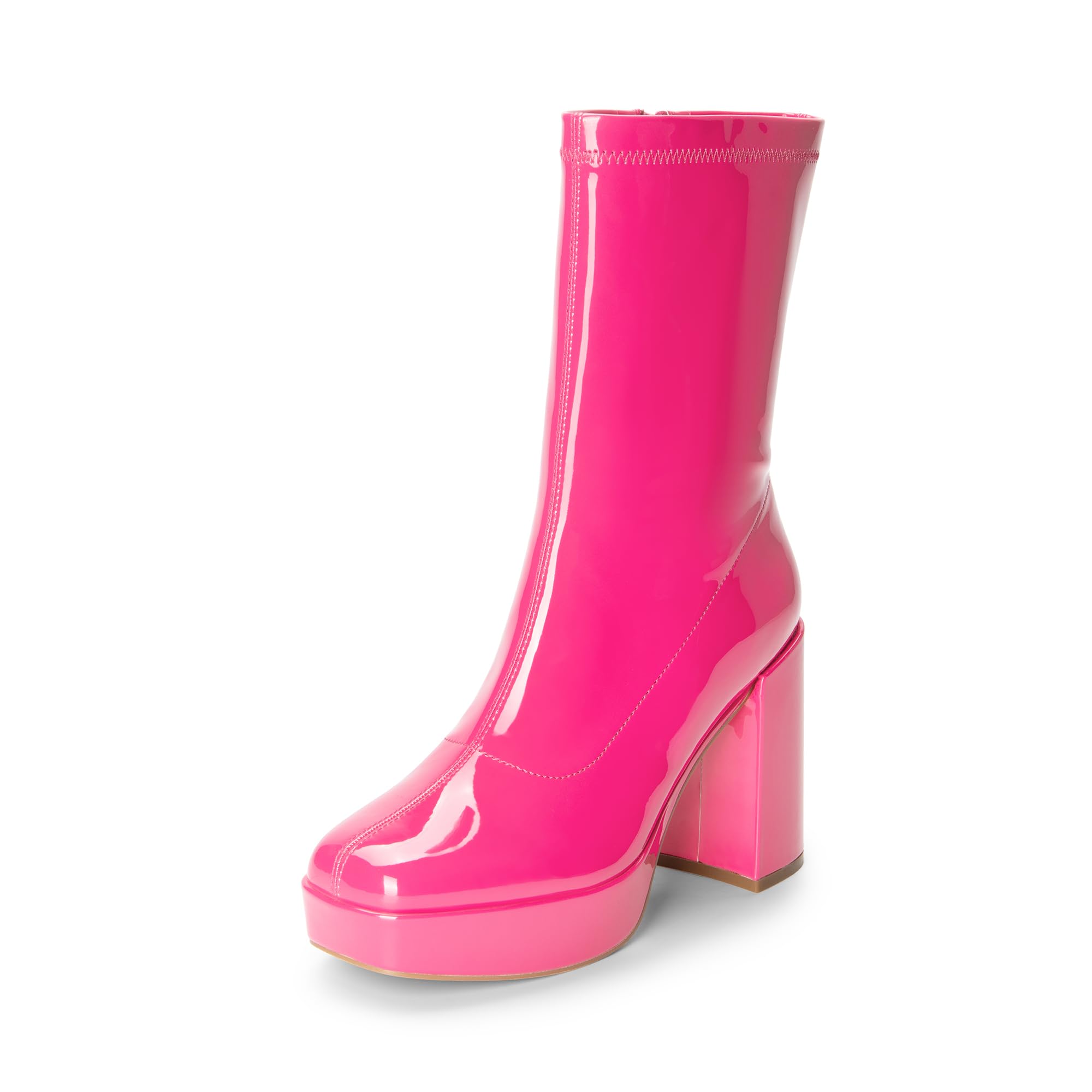 Hot-Pink-Womens-Mid-Calf-Boots-Platform-1