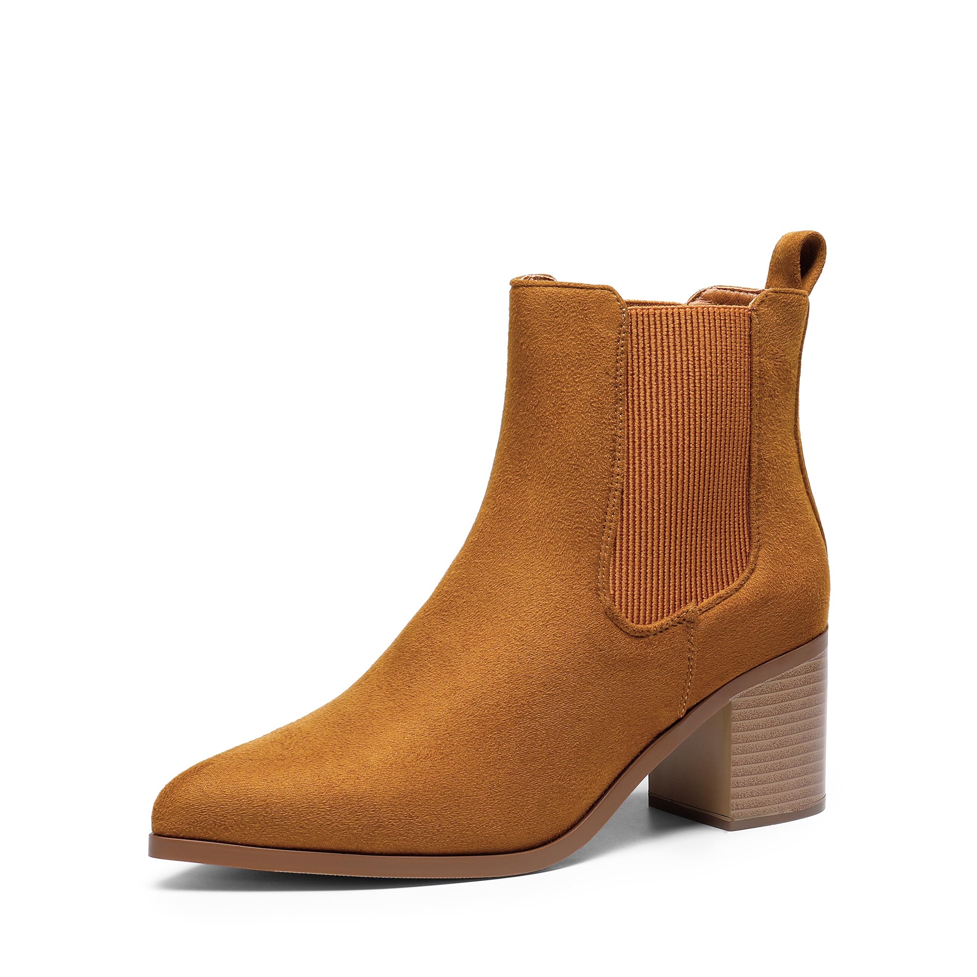 Tan-suede-Womens-Low-Chunky-Ankle-Boots-1