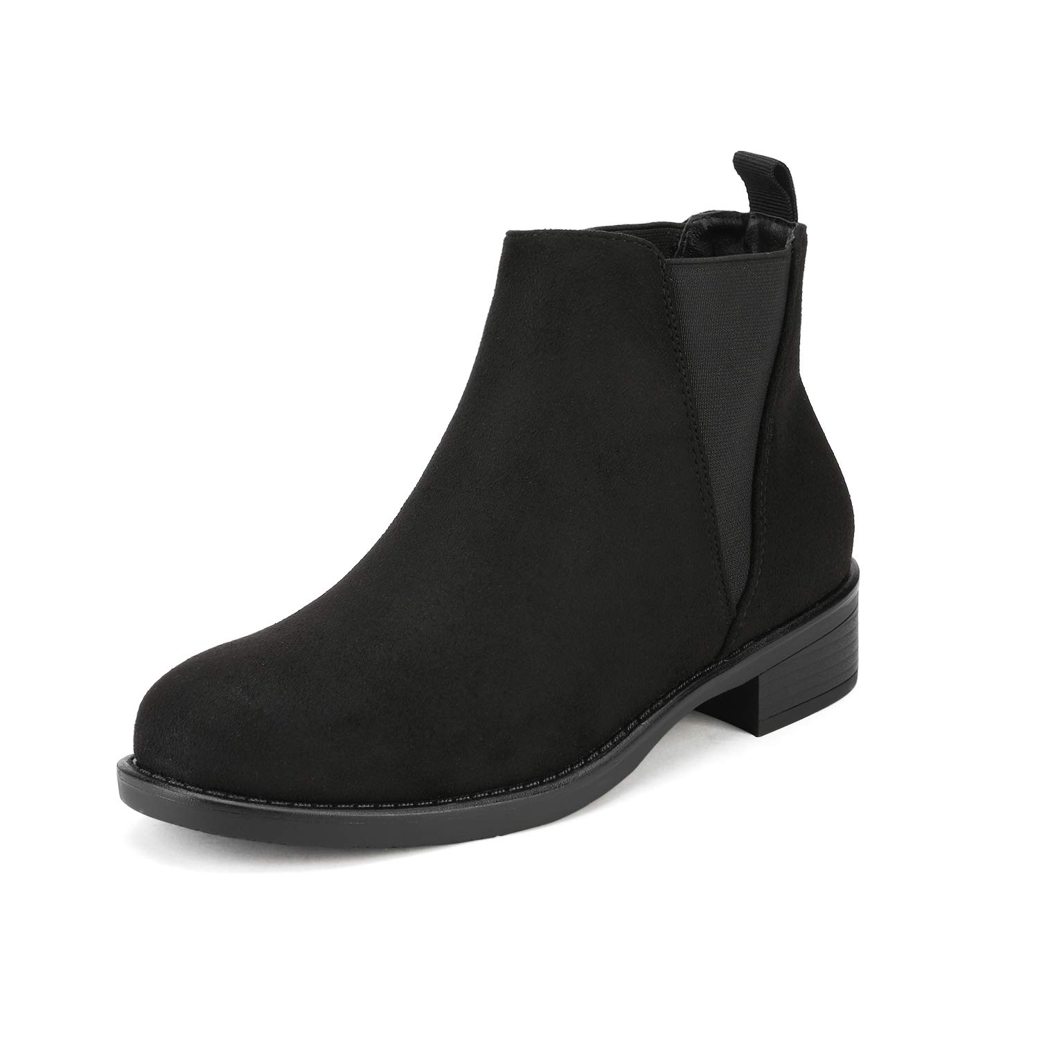 Womens-Black-Chunky-Low-Heel-Ankle-Boots-1