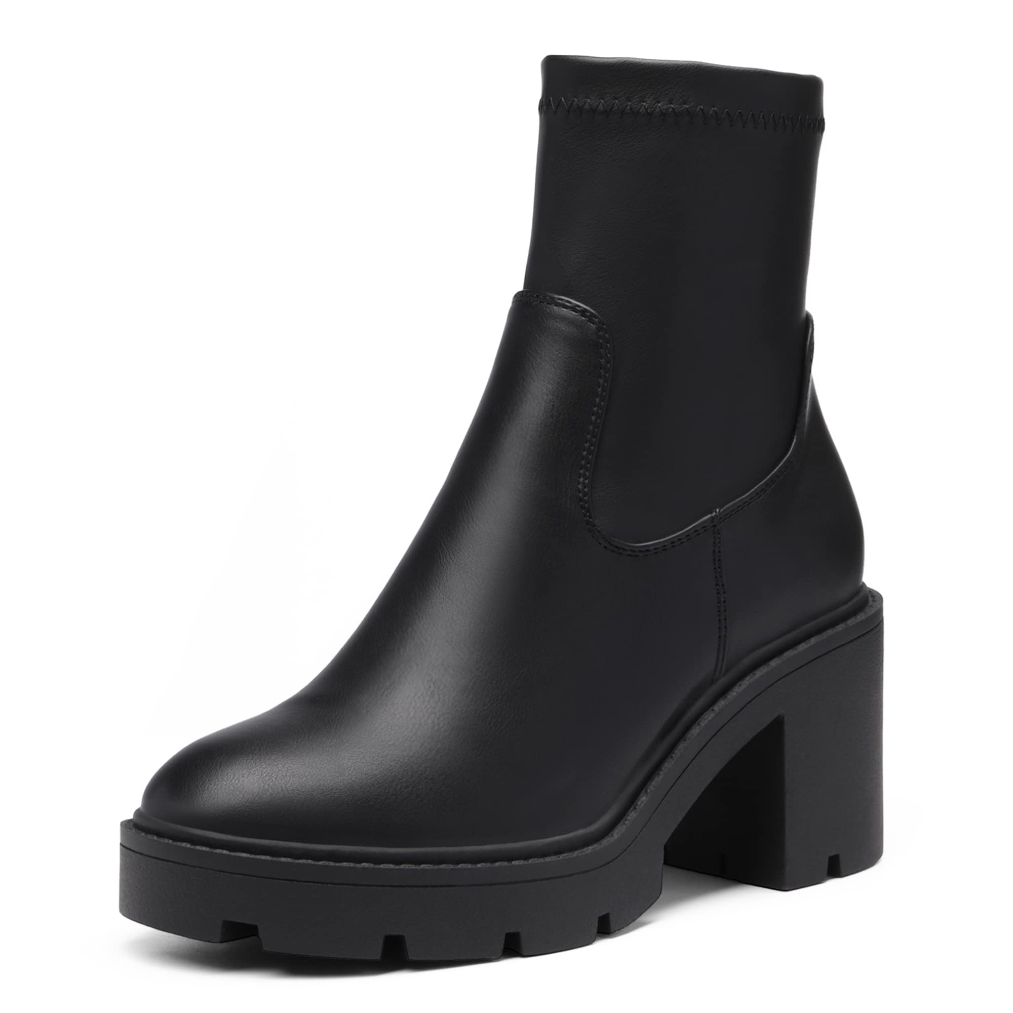 Womens-Black-Pu-Chelsea-Platform-Boots-1