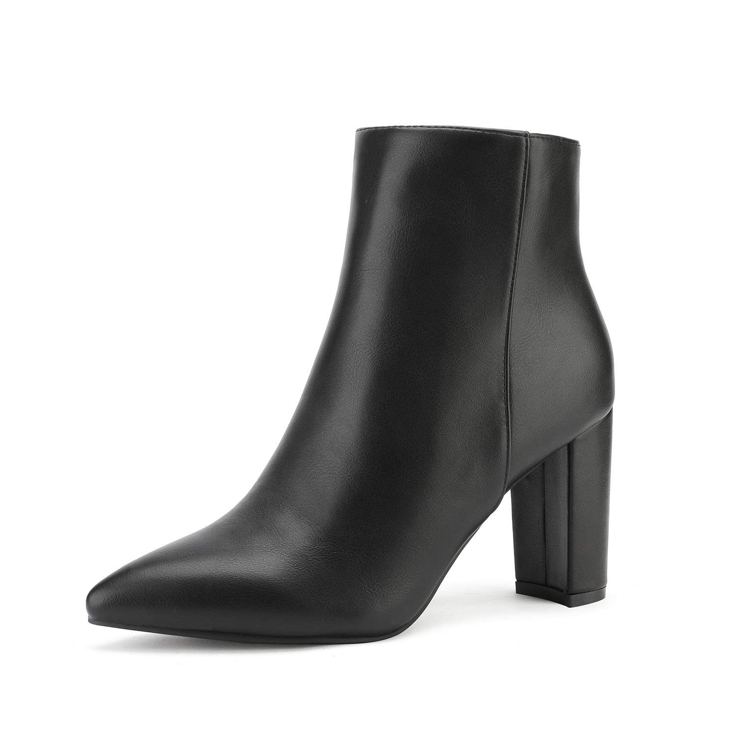 Womens-Chunky-Heel-Pointed-Toe-Short-Boots-1