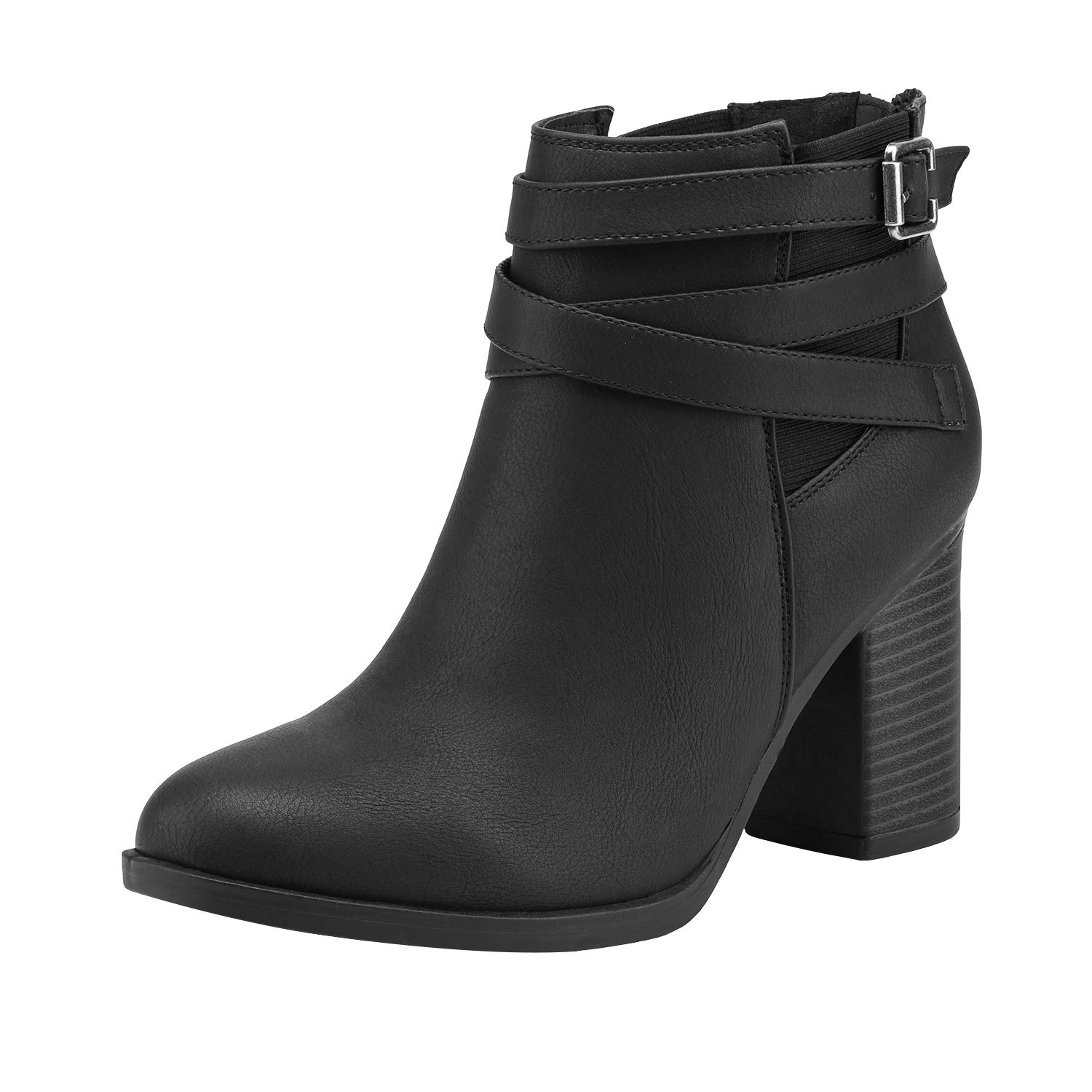 Womens-Chunky-High-Heel-Ankle-Boots-Black-1