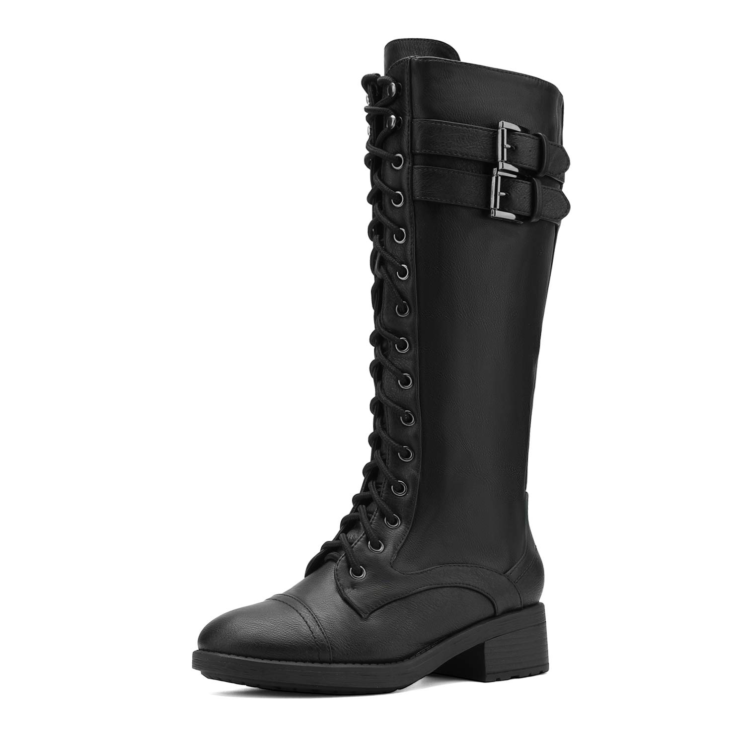 Womens-Pu-Knee-High-Black-Boots-1