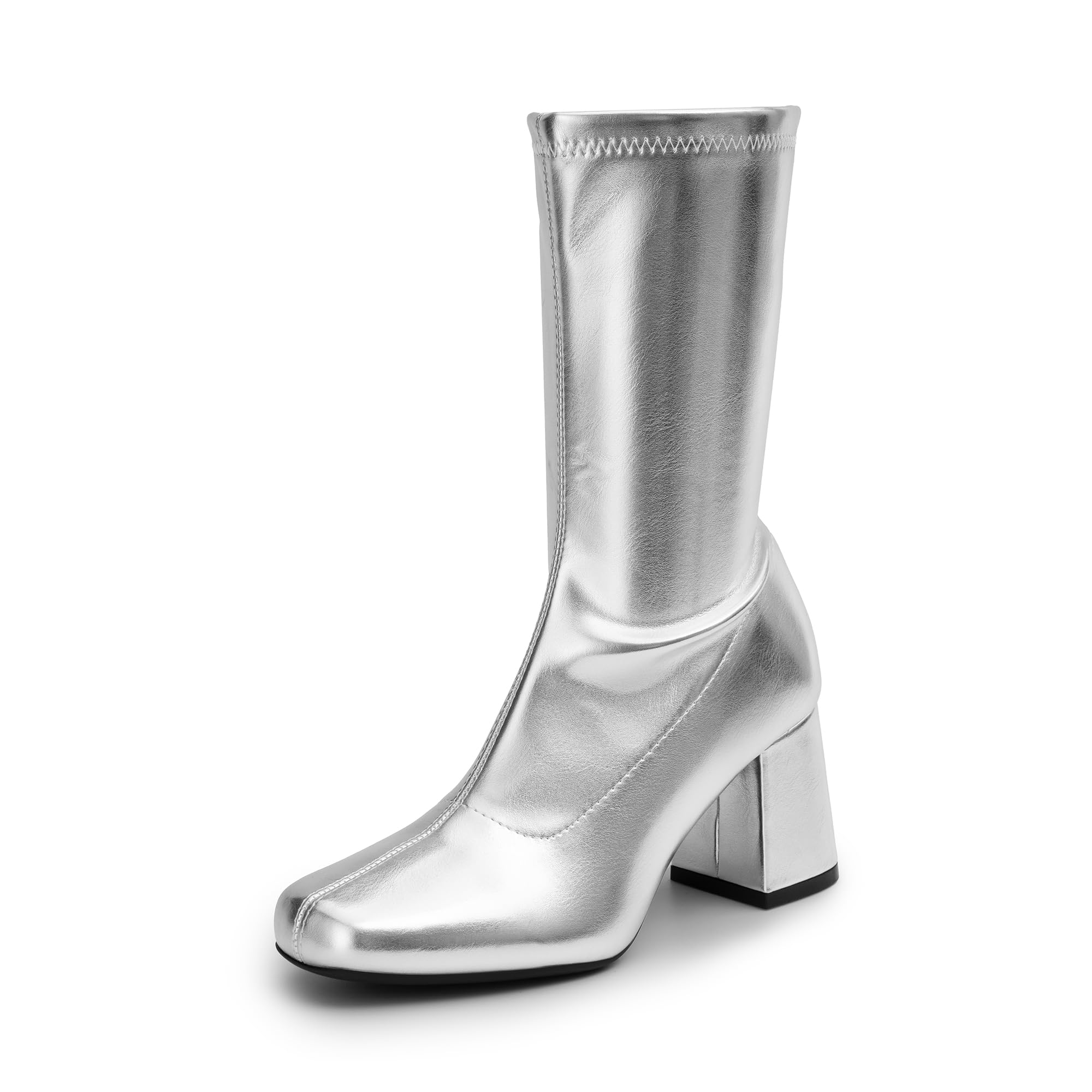 Womens-Silver-Zipper-Square-Toe-Ankle-Boots-1